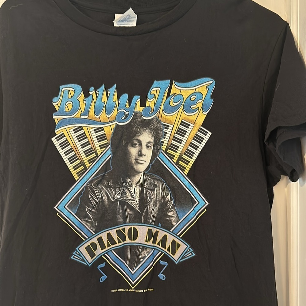 Retro Billy Joel Piano Man Vintage Lover Gift Pop Music Funny Art Unisex T-shirt - Picture 3 of 7